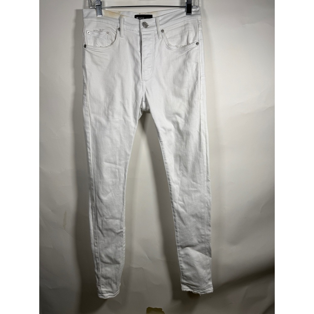 Purple‎ Brand P001 Low Rise Skinny Jeans White Distressed Mens 29